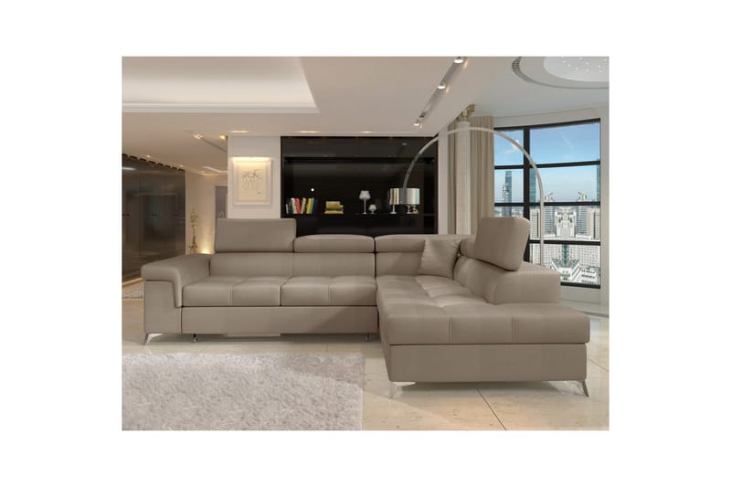 Hörnsoffa Eltap Eridano 275x202x88 cm - Monolith 09, Mörkbeige, Höger - Möbler - Vardagsrum - Bäddsoffor