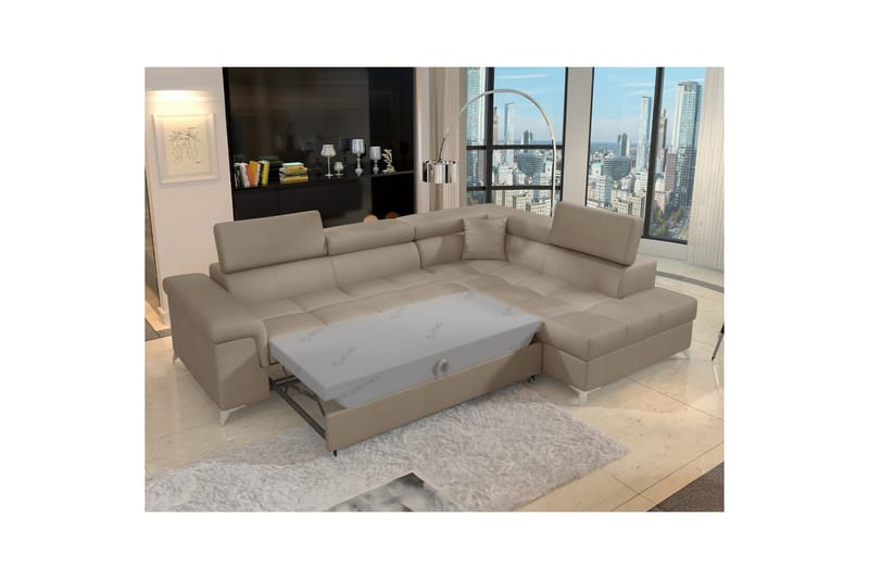 Hörnsoffa Eltap Eridano 275x202x88 cm - Monolith 09, Mörkbeige, Höger - Möbler - Vardagsrum - Bäddsoffor