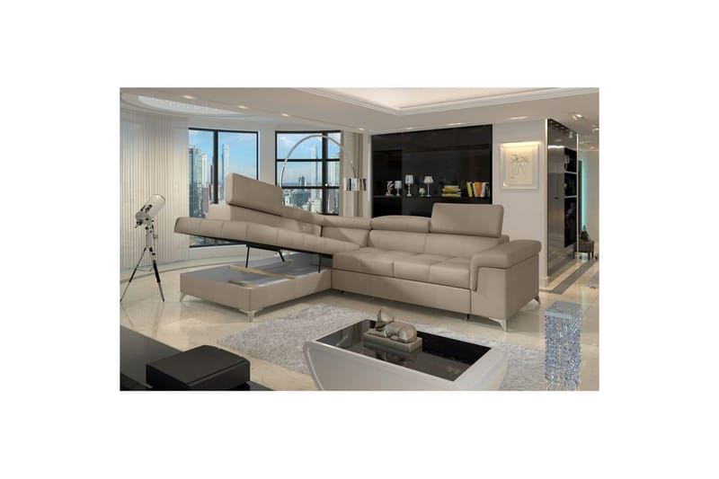 Hörnsoffa Eltap Eridano 275x202x88 cm - Monolith 09, Mörkbeige, Vänster - Möbler - Vardagsrum - Bäddsoffor