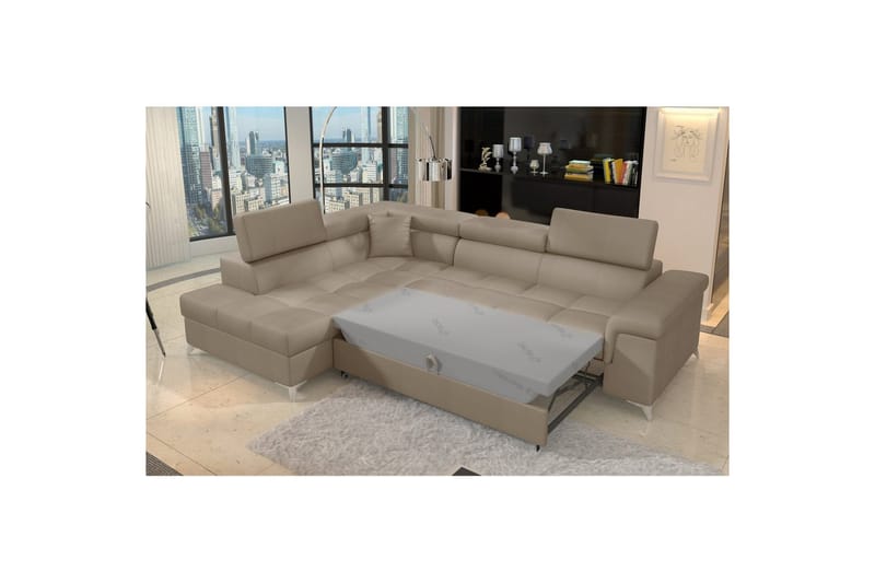 Hörnsoffa Eltap Eridano 275x202x88 cm - Monolith 09, Mörkbeige, Vänster - Möbler - Vardagsrum - Bäddsoffor
