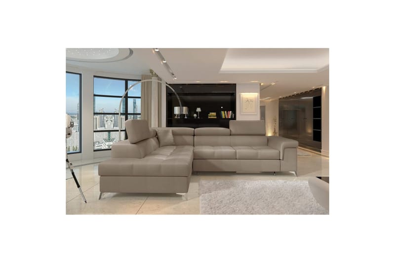 Hörnsoffa Eltap Eridano 275x202x88 cm - Monolith 09, Mörkbeige, Vänster - Möbler - Vardagsrum - Bäddsoffor