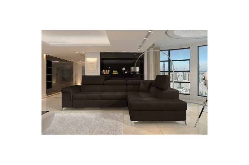 Hörnsoffa Eltap Eridano 275x202x88 cm - Monolith 29, Mörkbrun, Höger - Möbler - Vardagsrum - Bäddsoffor