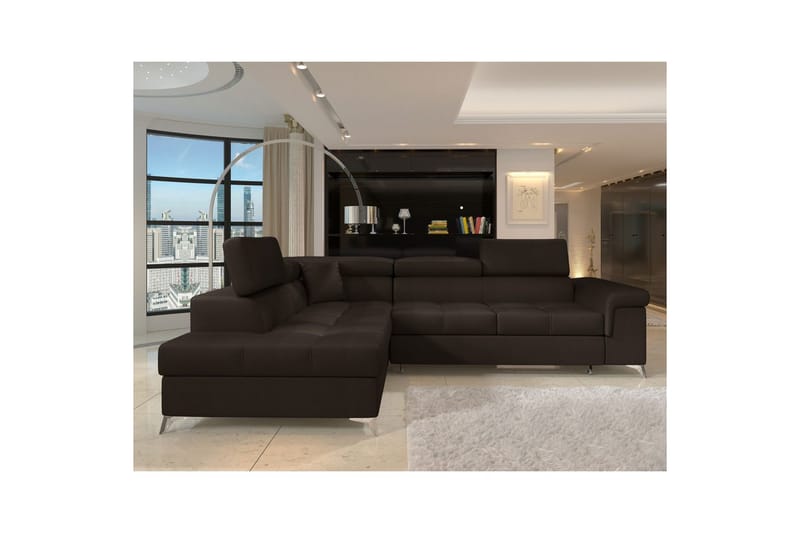 Hörnsoffa Eltap Eridano 275x202x88 cm - Monolith 29, Mörkbrun, Vänster - Möbler - Vardagsrum - Bäddsoffor