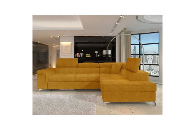 Hörnsoffa Eltap Eridano 275x202x88 cm - Omega 68, Gul, Höger - Möbler - Vardagsrum - Bäddsoffor