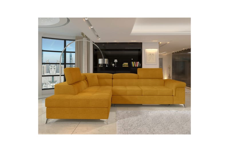 Hörnsoffa Eltap Eridano 275x202x88 cm - Omega 68, Gul, Vänster - Möbler - Vardagsrum - Bäddsoffor