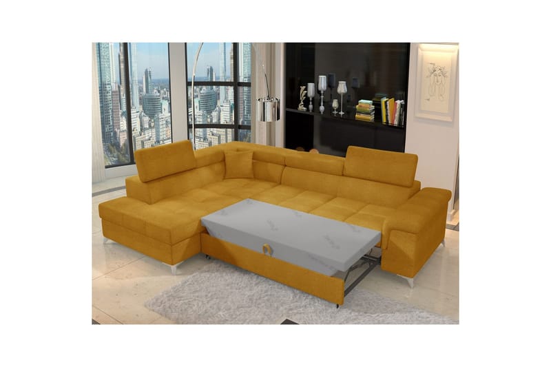Hörnsoffa Eltap Eridano 275x202x88 cm - Omega 68, Gul, Vänster - Möbler - Vardagsrum - Bäddsoffor