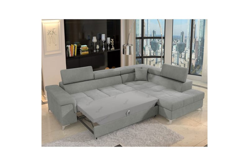 Hörnsoffa Eltap Eridano 275x202x88 cm - Raquel 04 Grå, Höger - Möbler - Vardagsrum - Bäddsoffor