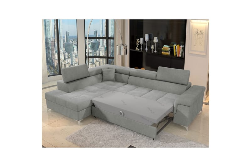 Hörnsoffa Eltap Eridano 275x202x88 cm - Raquel 04 Grå, Vänster - Möbler - Vardagsrum - Bäddsoffor