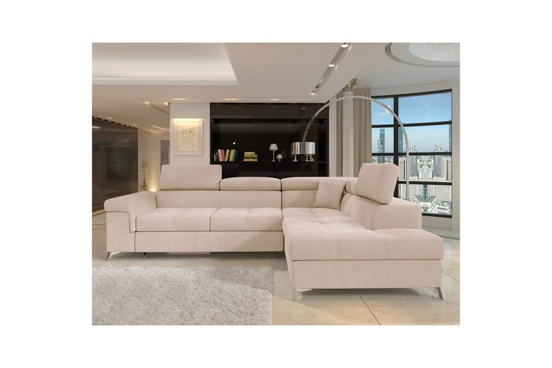 Hörnsoffa Eltap Eridano 275x202x88 cm - Raquel 18, Beige, Höger - Möbler - Vardagsrum - Bäddsoffor