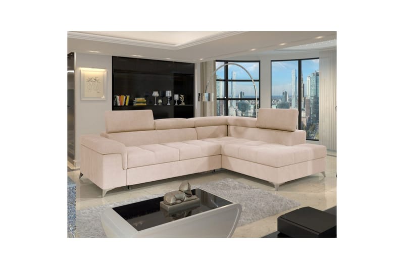 Hörnsoffa Eltap Eridano 275x202x88 cm - Raquel 18, Beige, Höger - Möbler - Vardagsrum - Bäddsoffor