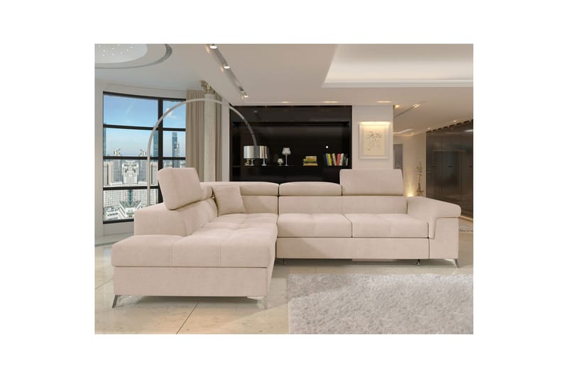 Hörnsoffa Eltap Eridano 275x202x88 cm - Raquel 18, Beige, Vänster - Möbler - Vardagsrum - Bäddsoffor