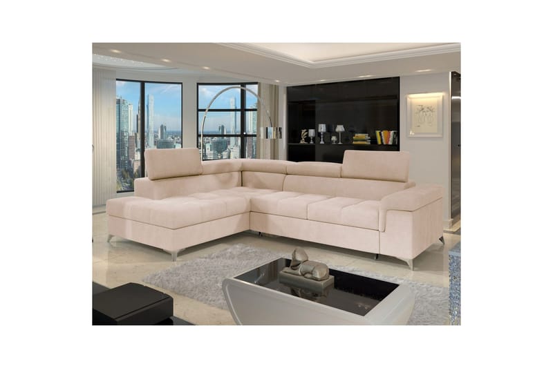 Hörnsoffa Eltap Eridano 275x202x88 cm - Raquel 18, Beige, Vänster - Möbler - Vardagsrum - Bäddsoffor