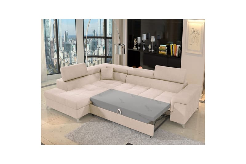 Hörnsoffa Eltap Eridano 275x202x88 cm - Raquel 18, Beige, Vänster - Möbler - Vardagsrum - Bäddsoffor