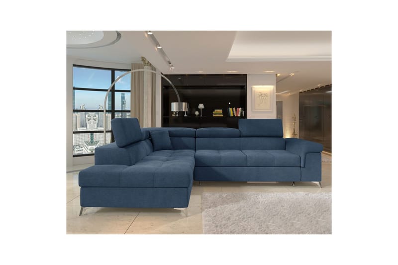 Hörnsoffa Eltap Eridano 275x202x88 cm - Raquel 40, Blå, Vänster - Möbler - Vardagsrum - Bäddsoffor