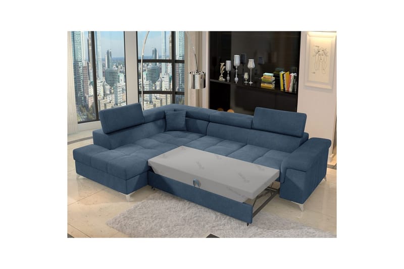 Hörnsoffa Eltap Eridano 275x202x88 cm - Raquel 40, Blå, Vänster - Möbler - Vardagsrum - Bäddsoffor