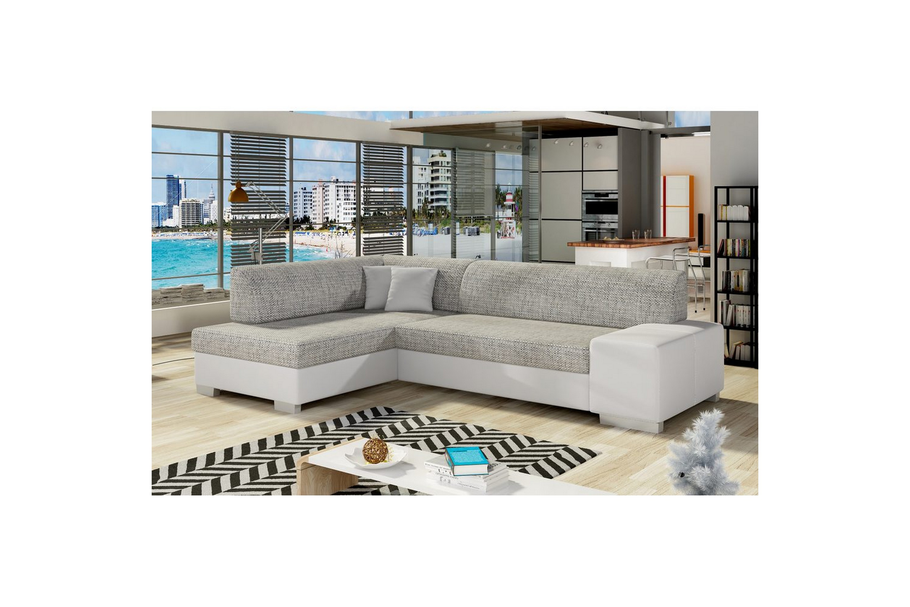 hörnsoffa eltap fabio 268x167x73 cm - berlin 01, mjuk 17, grå, vit, vänster