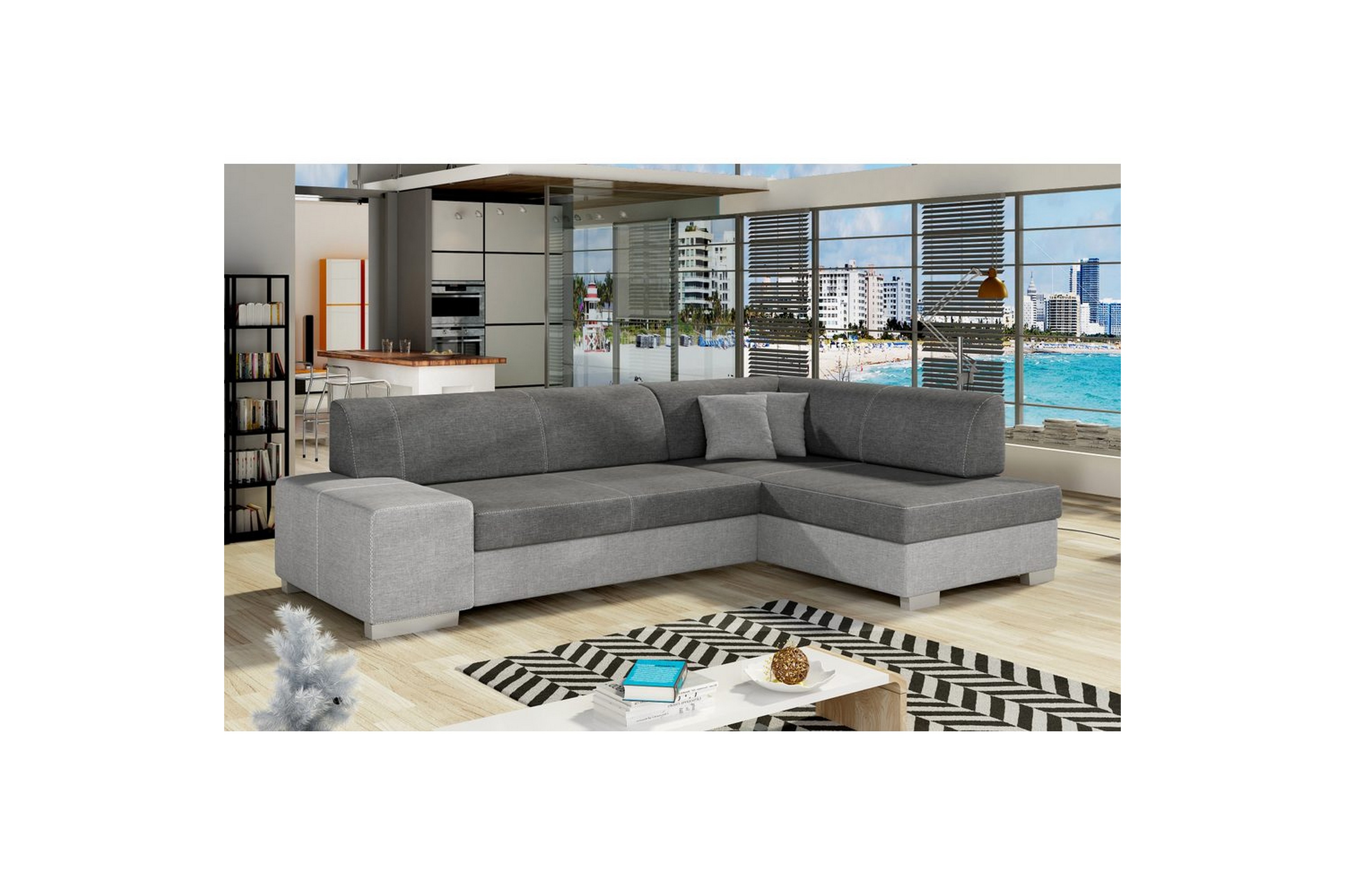 hörnsoffa eltap fabio 268x167x73 cm - sawana 05, sawana 21, grå, höger