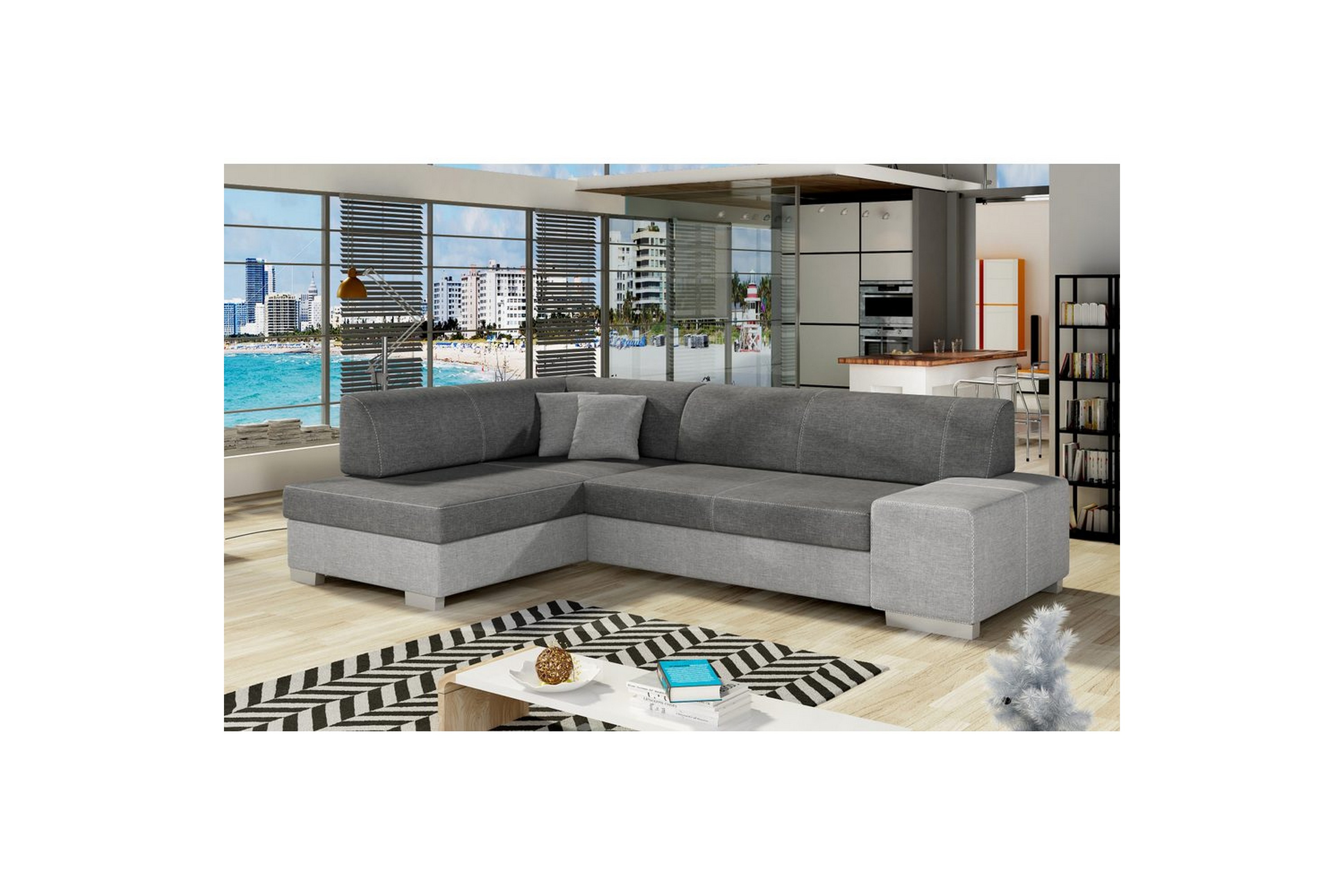 hörnsoffa eltap fabio 268x167x73 cm - sawana 05, sawana 21, grå, vänster