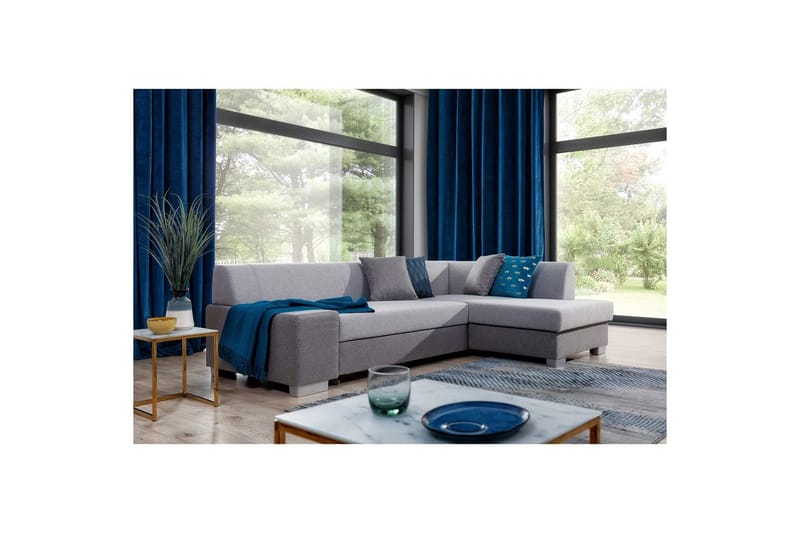 Hörnsoffa Eltap Fabio 268x167x73 cm - Sawana 21, Sawana 05, Grå, Höger - Möbler - Vardagsrum - Bäddsoffor