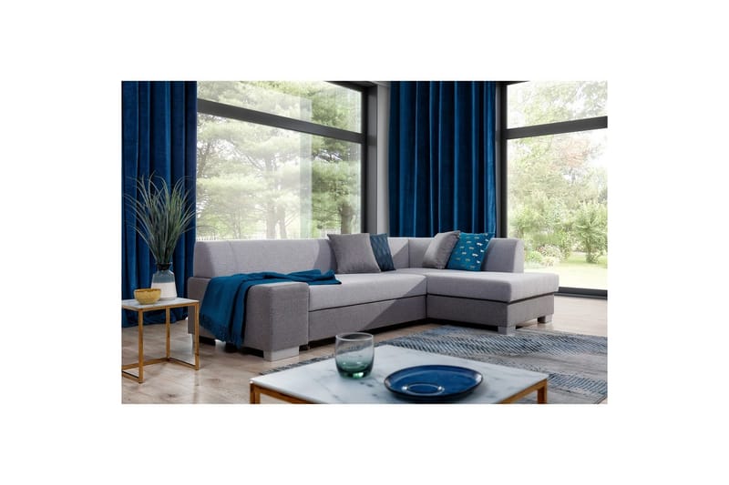 Hörnsoffa Eltap Fabio 268x167x73 cm - Sawana 21, Sawana 05, Grå, Höger - Möbler - Vardagsrum - Bäddsoffor
