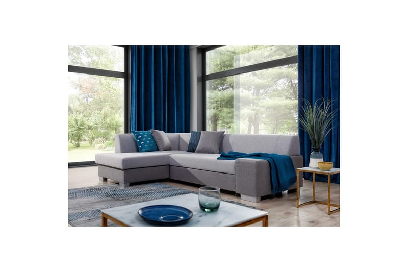 Hörnsoffa Eltap Fabio 268x167x73 cm - Sawana 21, Sawana 05, Grå, Vänster - Möbler - Vardagsrum - Bäddsoffor