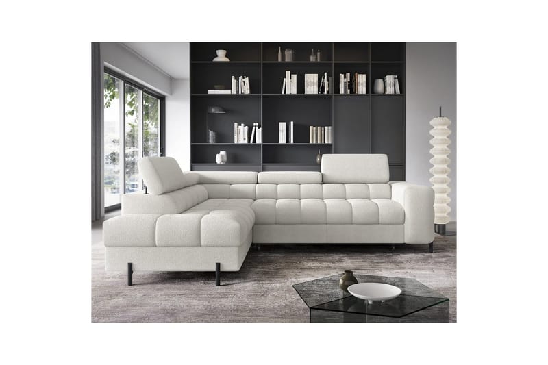Hörnsoffa Eltap Ferucce 276x200x93 cm Amore 01 gräddvit Dubbelriktad - Möbler - Vardagsrum - Bäddsoffor