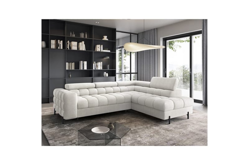 Hörnsoffa Eltap Ferucce 276x200x93 cm - Amore 01, Vit, Höger - Möbler - Vardagsrum - Bäddsoffor