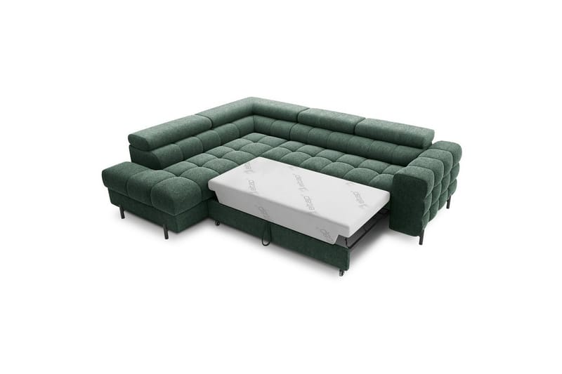 Hörnsoffa Eltap Ferucce 276x200x93 cm - Amore 35, Mörkgrön, Vänster - Möbler - Vardagsrum - Bäddsoffor