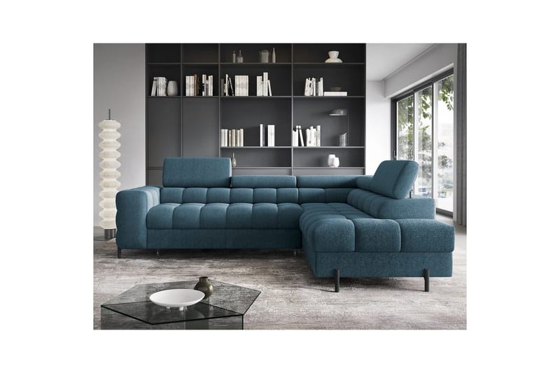 Hörnsoffa Eltap Ferucce 276x200x93 cm - Amore 40, Mörkblå, Höger - Möbler - Vardagsrum - Bäddsoffor