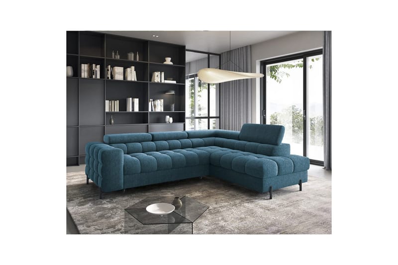 Hörnsoffa Eltap Ferucce 276x200x93 cm - Amore 40, Mörkblå, Höger - Möbler - Vardagsrum - Bäddsoffor