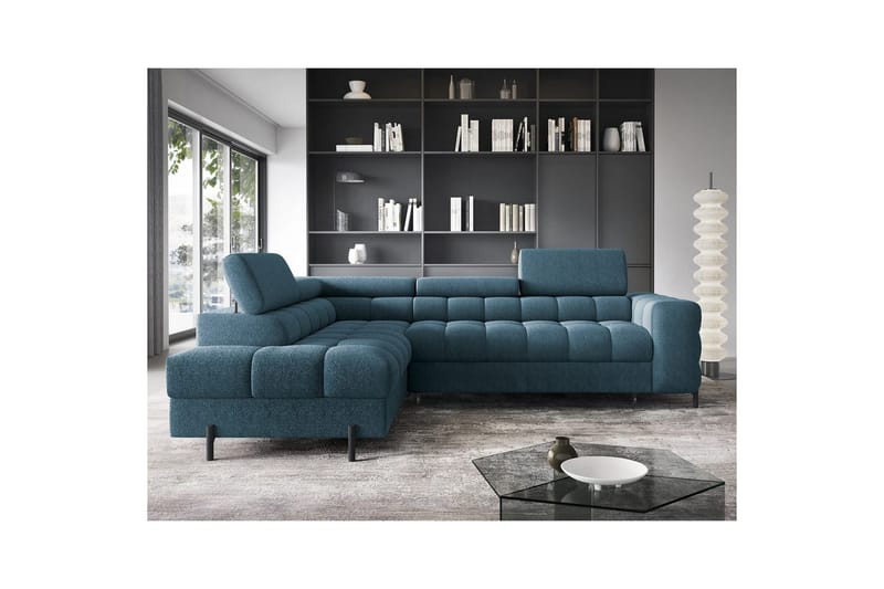 Hörnsoffa Eltap Ferucce 276x200x93 cm - Amore 40, Mörkblå, Vänster - Möbler - Vardagsrum - Bäddsoffor