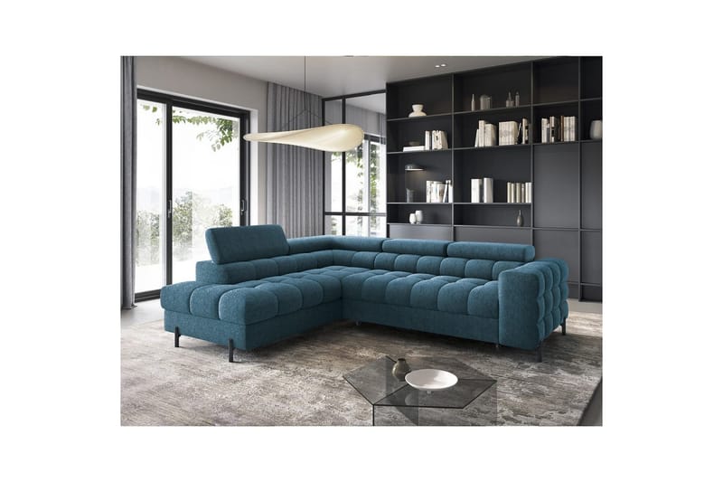 Hörnsoffa Eltap Ferucce 276x200x93 cm - Amore 40, Mörkblå, Vänster - Möbler - Vardagsrum - Bäddsoffor