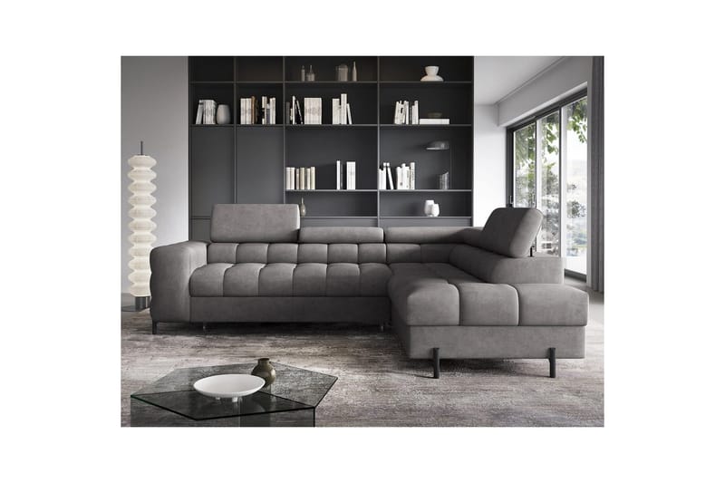 Hörnsoffa Eltap Ferucce 276x200x93 cm - Aura 04, Grå, Höger - Möbler - Vardagsrum - Bäddsoffor
