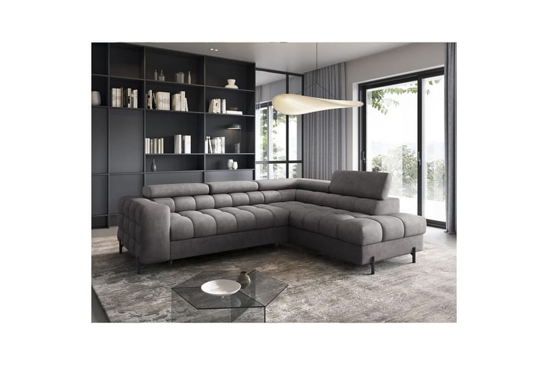 Hörnsoffa Eltap Ferucce 276x200x93 cm - Aura 04, Grå, Höger - Möbler - Vardagsrum - Bäddsoffor