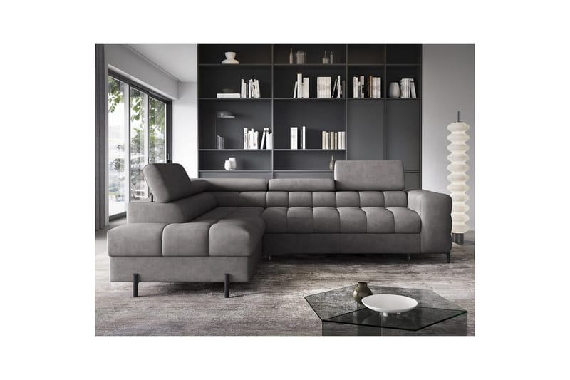 Hörnsoffa Eltap Ferucce 276x200x93 cm - Aura 04, Grå, Vänster - Möbler - Vardagsrum - Bäddsoffor