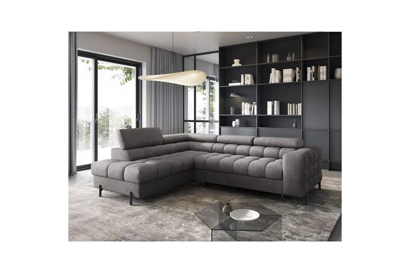 Hörnsoffa Eltap Ferucce 276x200x93 cm - Aura 04, Grå, Vänster - Möbler - Vardagsrum - Bäddsoffor