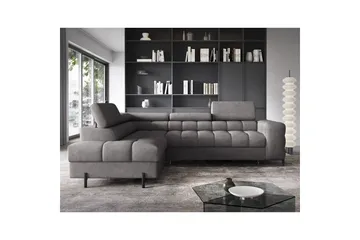 Hörnsoffa Eltap Ferucce 276x200x93 cm - Aura 04, Grå, Vänster - Möbler - Vardagsrum - Bäddsoffor