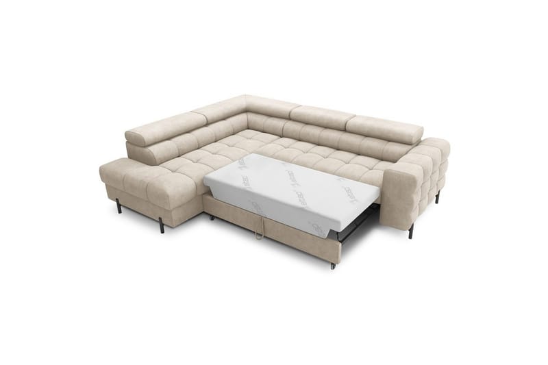 Hörnsoffa Eltap Ferucce 276x200x93 cm - Aura 18, Beige, Vänster - Möbler - Vardagsrum - Bäddsoffor