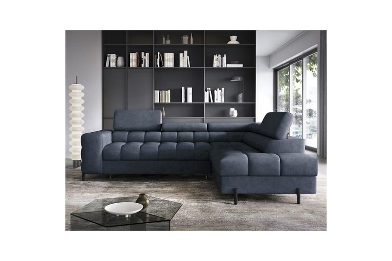 Hörnsoffa Eltap Ferucce 276x200x93 cm - Aura 40, Mörkblå, Höger - Möbler - Vardagsrum - Bäddsoffor