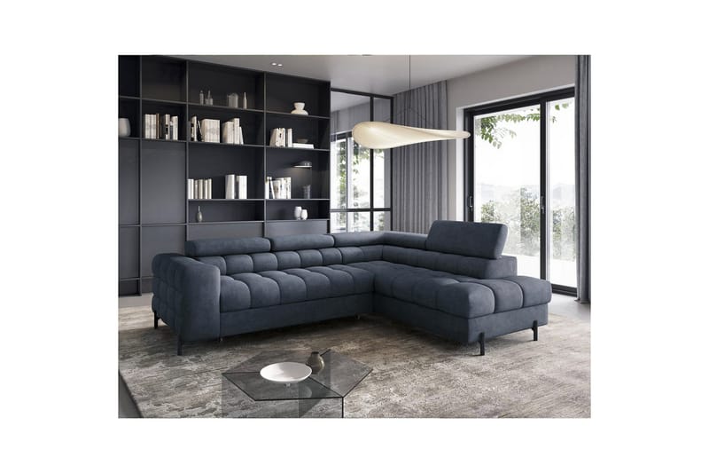 Hörnsoffa Eltap Ferucce 276x200x93 cm - Aura 40, Mörkblå, Höger - Möbler - Vardagsrum - Bäddsoffor