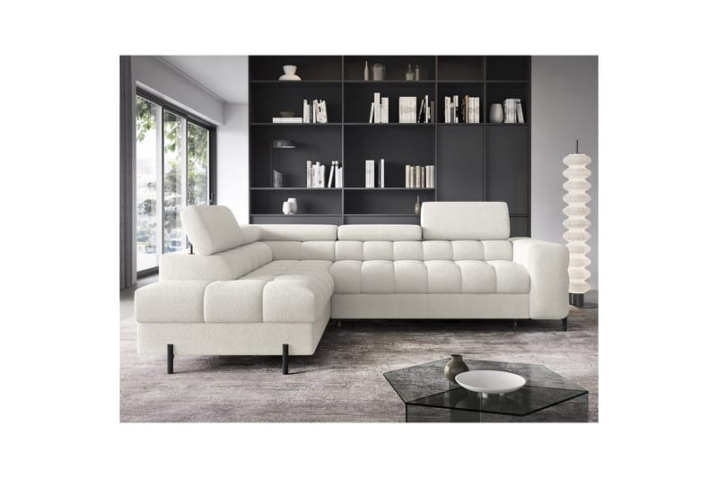 Hörnsoffa Eltap Ferucce 276x200x93 cm - Royal 01, Vit, Vänster - Möbler - Vardagsrum - Bäddsoffor