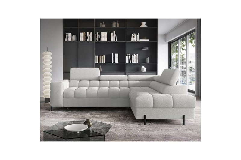 Hörnsoffa Eltap Ferucce 276x200x93 cm - Royal 03, Ljusgrå, Höger - Möbler - Vardagsrum - Bäddsoffor