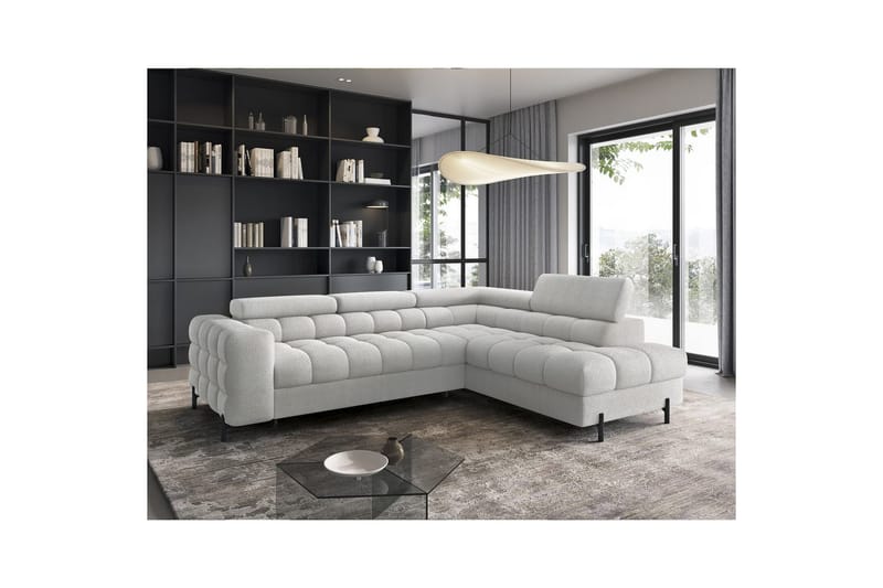 Hörnsoffa Eltap Ferucce 276x200x93 cm - Royal 03, Ljusgrå, Höger - Möbler - Vardagsrum - Bäddsoffor