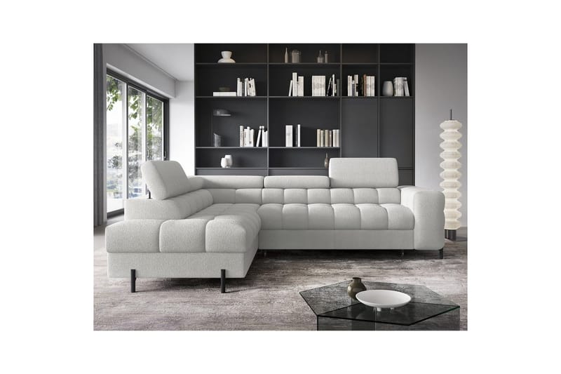 Hörnsoffa Eltap Ferucce 276x200x93 cm - Royal 03, Ljusgrå, Vänster - Möbler - Vardagsrum - Bäddsoffor
