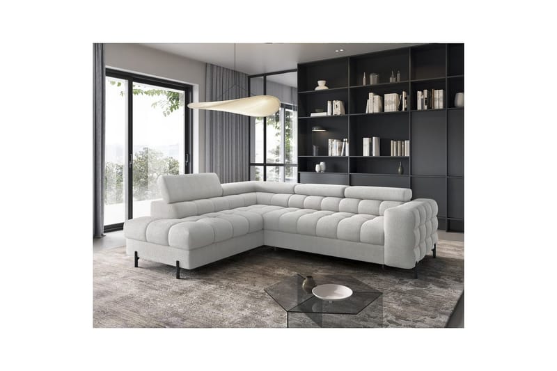 Hörnsoffa Eltap Ferucce 276x200x93 cm - Royal 03, Ljusgrå, Vänster - Möbler - Vardagsrum - Bäddsoffor