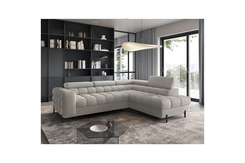 Hörnsoffa Eltap Ferucce 276x200x93 cm - Royal 18, Beige Ljus, Höger - Möbler - Vardagsrum - Bäddsoffor