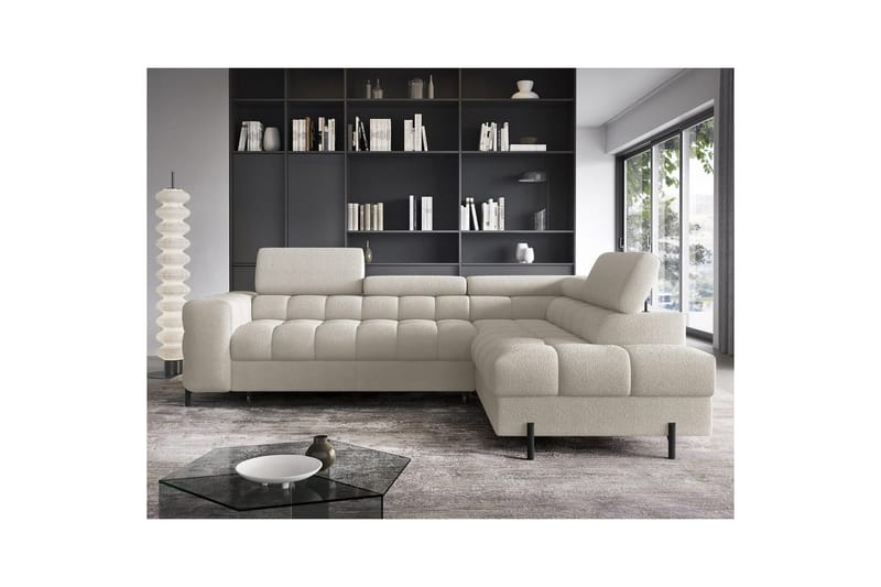Hörnsoffa Eltap Ferucce 276x200x93 cm - Royal 18, Ljusbeige, Höger - Möbler - Vardagsrum - Bäddsoffor