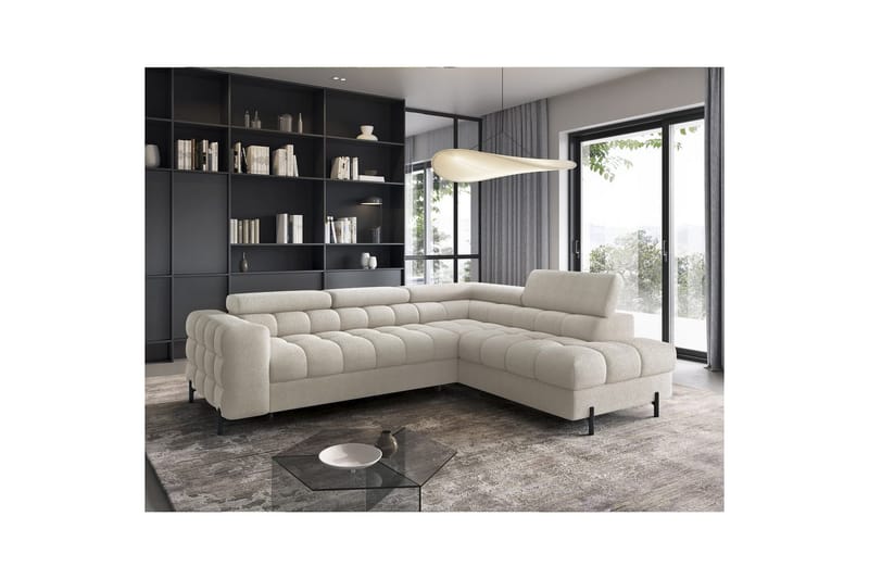 Hörnsoffa Eltap Ferucce 276x200x93 cm - Royal 18, Ljusbeige, Höger - Möbler - Vardagsrum - Bäddsoffor