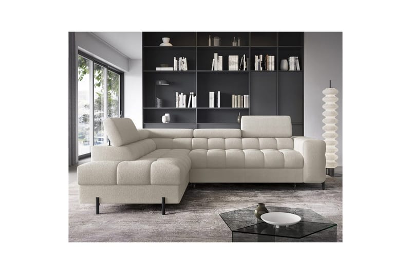 Hörnsoffa Eltap Ferucce 276x200x93 cm - Royal 18, Ljusbeige, Vänster - Möbler - Vardagsrum - Bäddsoffor