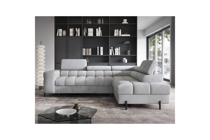 Hörnsoffa Eltap Ferucce 276x200x93 cm - Paros 05, Grå, Höger - Möbler - Vardagsrum - Bäddsoffor